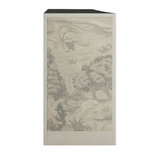 Daliyah Custom Printed Fabric / Sesame White Cabinet