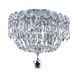 Century 3 Light 10 inch Chrome Flush Mount Ceiling Light in Royal Cut