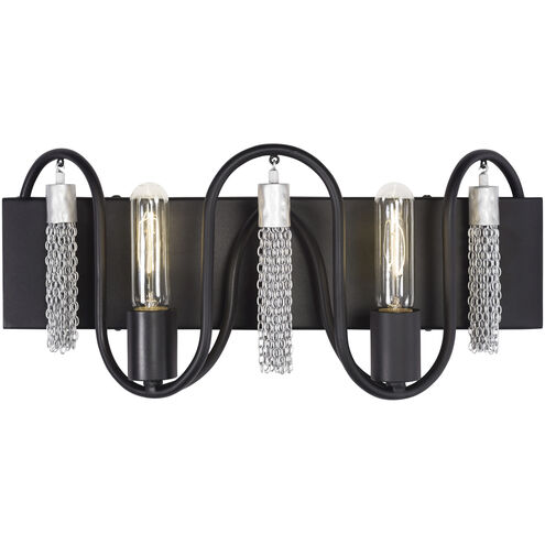 Darden 2 Light 19 inch Matte Black/Painted Chrome Bath Vanity Light Wall Light