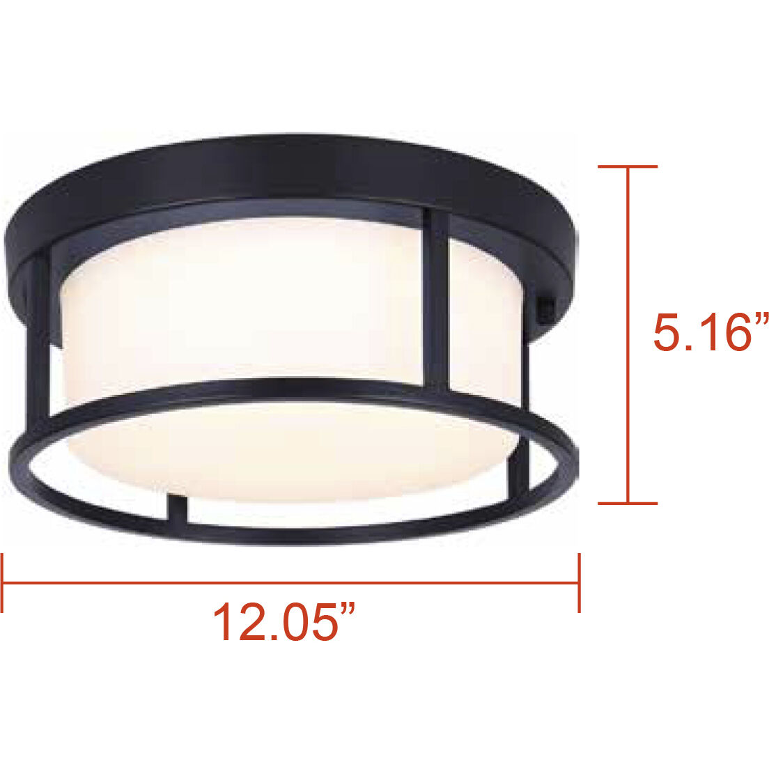 Vero LED 12 inch Black Outdoor Ceiling Lantern