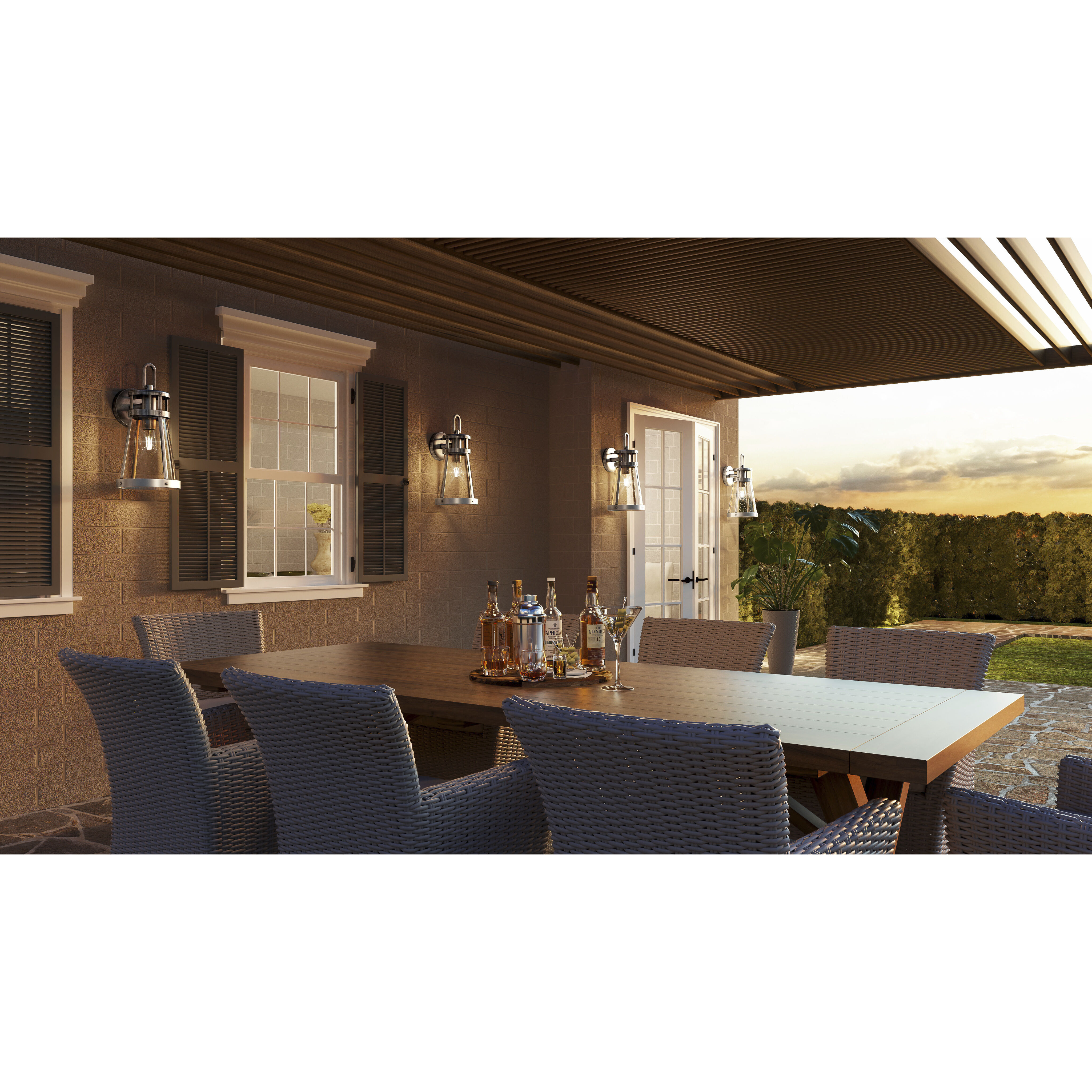 Barber 1 Light 17 inch Antique Brushed Aluminum Outdoor Wall Lantern