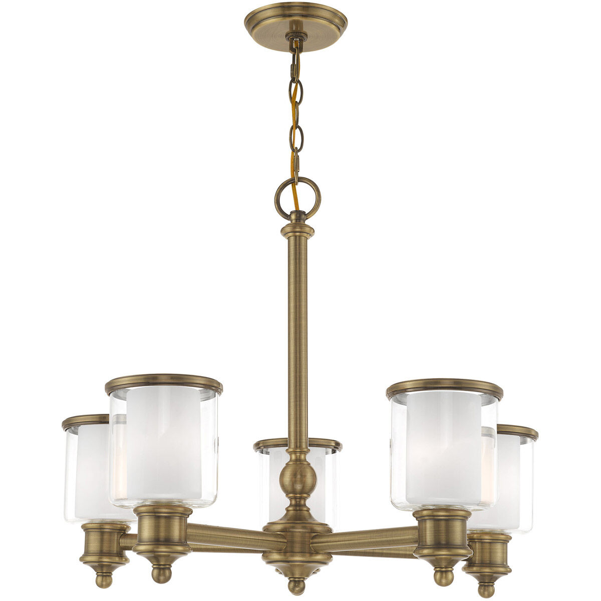 Middlebush 5 Light 25 inch Antique Brass Chandelier Ceiling Light