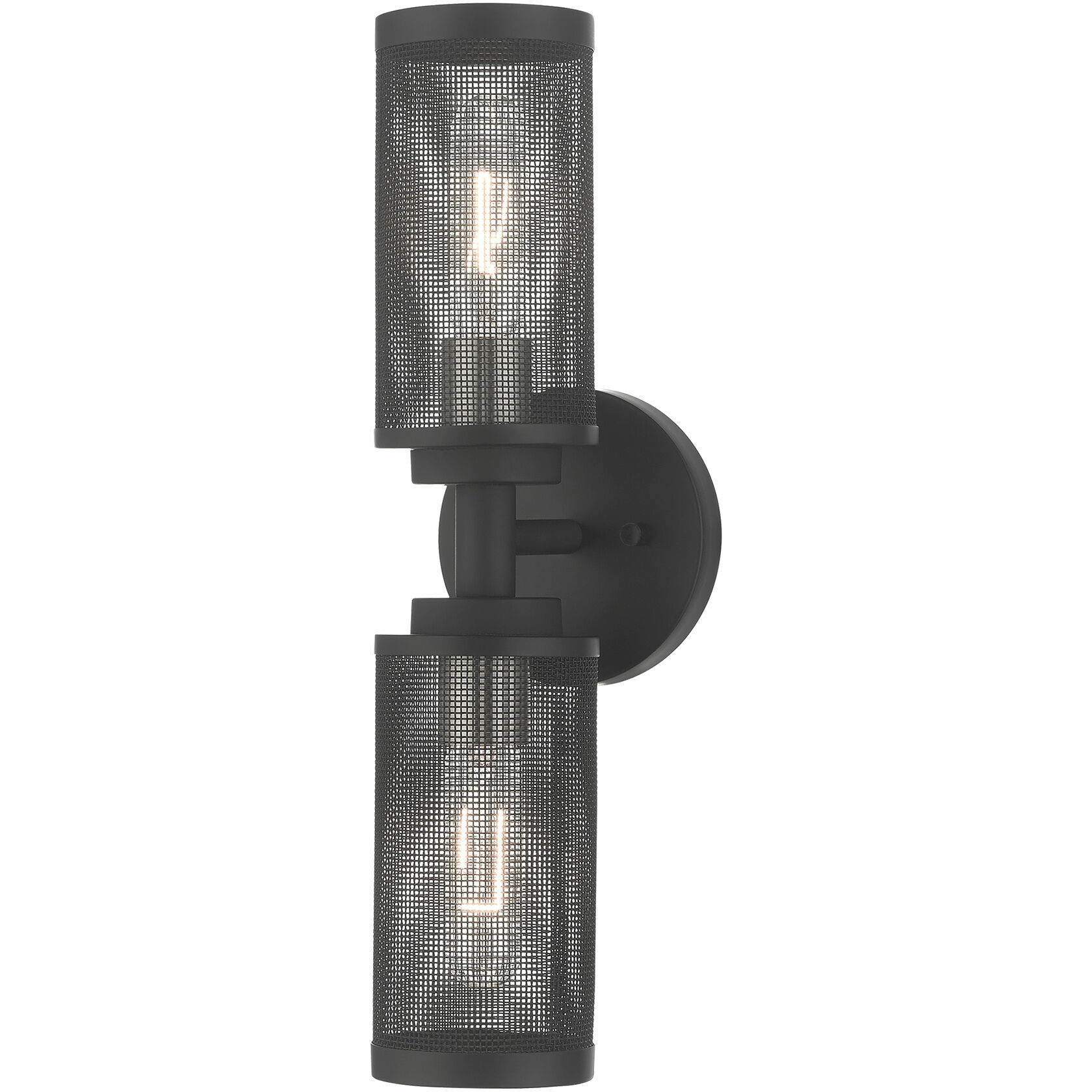 Industro 2 Light 5 inch Black with Brushed Nickel Accents Sconce Wall Light