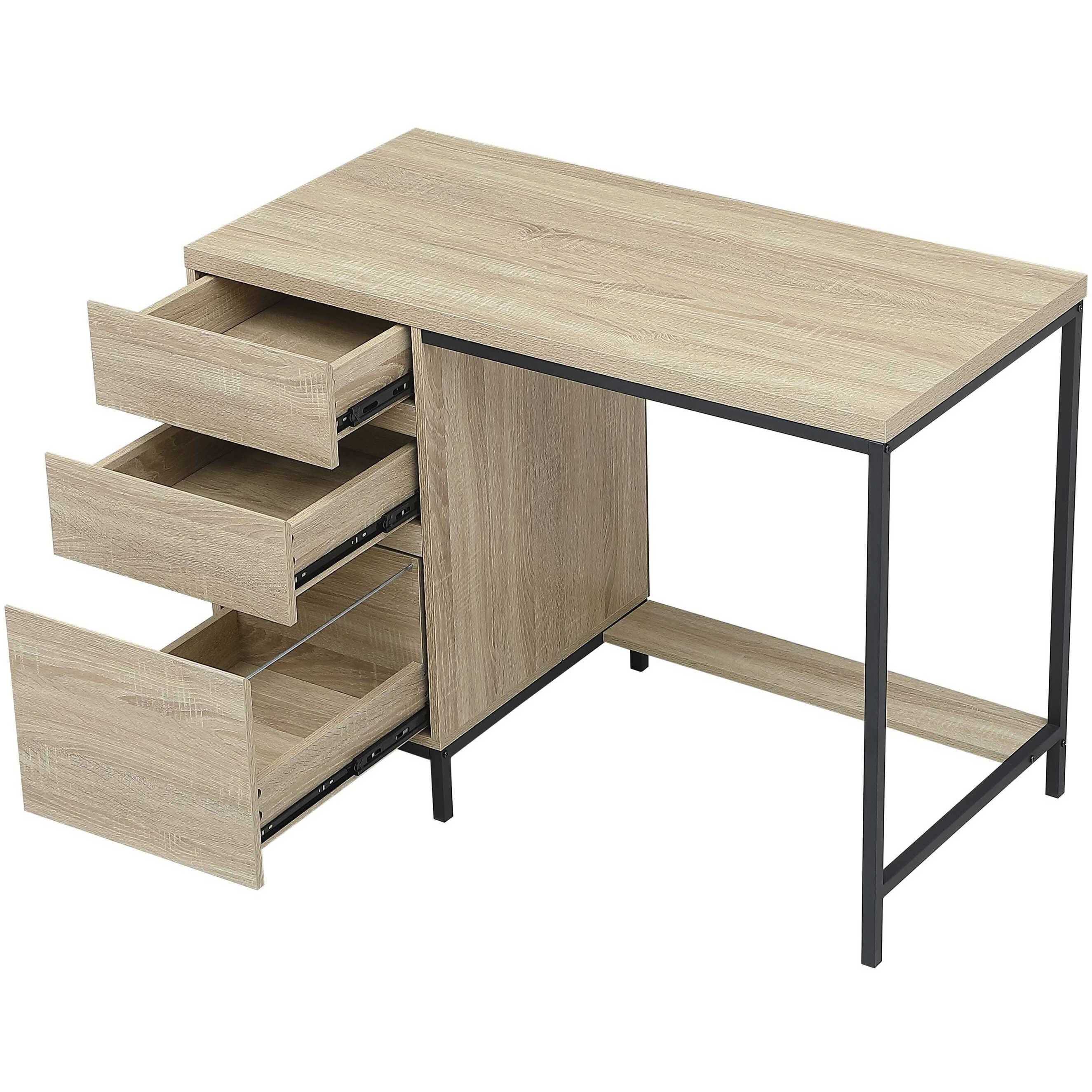 Emerson 42 inch Mango Wood and Black Desk