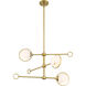 Teatro 3 Light 28 inch Brushed Gold Chandelier Ceiling Light