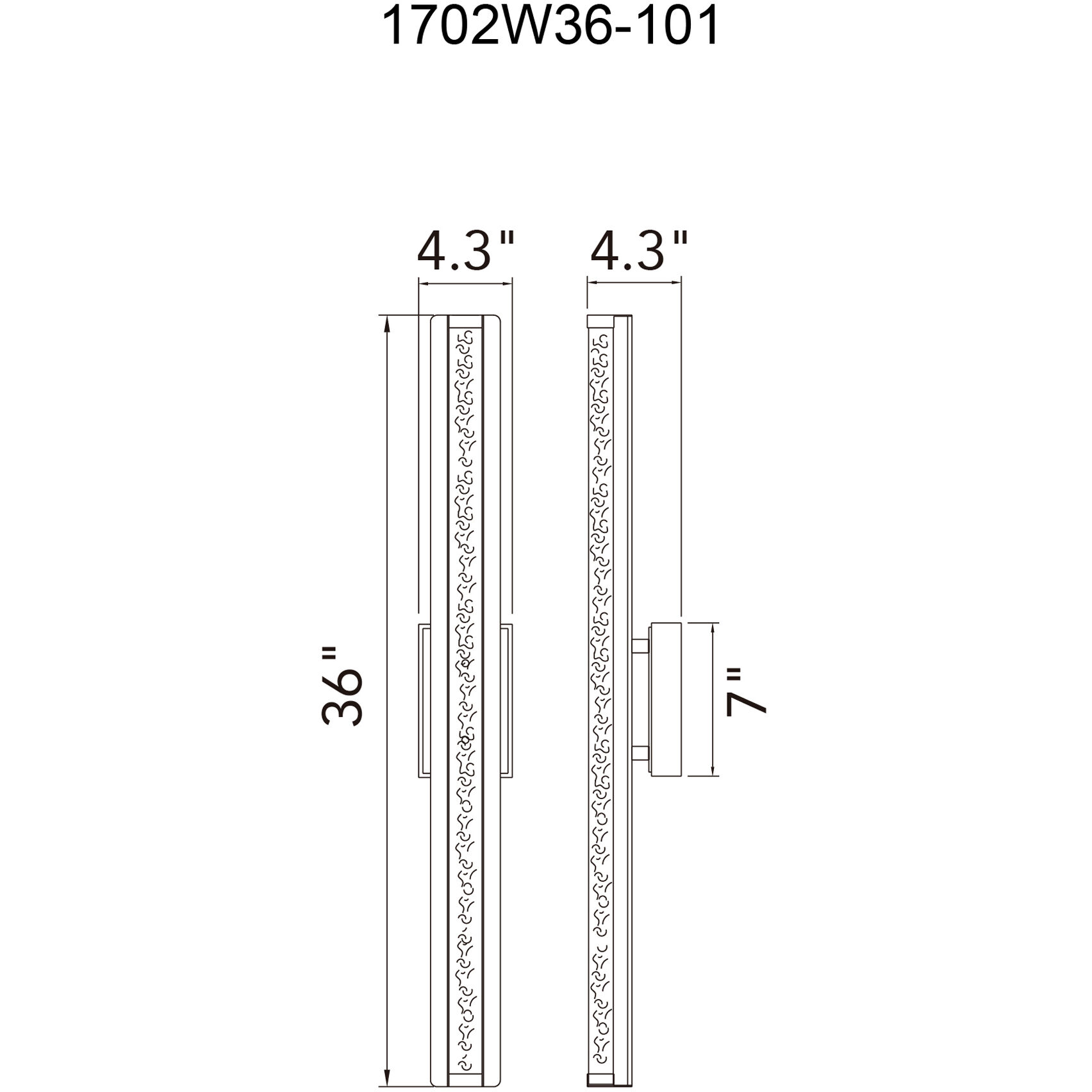 Fiji LED 36 inch Black Outdoor Wall Light