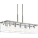 Glayse 5 Light 37 inch Brushed Nickel Linear Chandelier Ceiling Light, Design Series