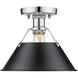 Yep Orwell 1 Light 10 inch Chrome Flush Mount Ceiling Light in Matte Black, Damp