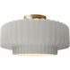Radiance Collection - Pleated Tier 1 Light 14.5 inch Bisque and Brushed Brass Semi-Flush Ceiling Light in Replaceable Bulb, 14.5W x 7.25H, Form+Finish+Function
