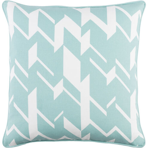 Inga 18 inch Aqua, White Pillow Kit