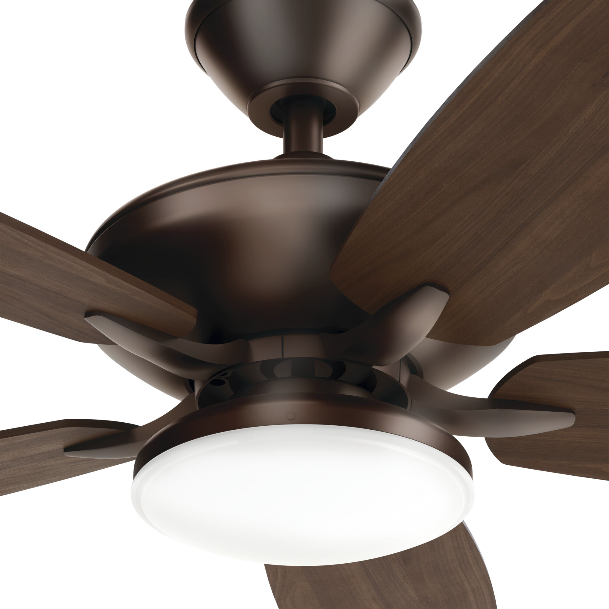 Renew Designer 52 inch Satin Natural Bronze with Walnut Blades Ceiling Fan