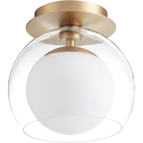 Fort Worth 1 Light 9 inch Aged Brass Flush Mount Ceiling Light