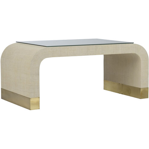 Waterfall 41.5 X 18 inch White/Cream Coffee Table