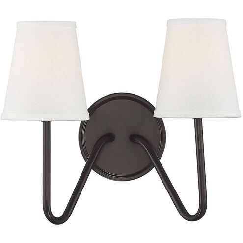 Modern 2 Light 13 inch Oil Rubbed Bronze Wall Sconce Wall Light
