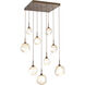 Gem LED 30.1 inch Flat Bronze Chandelier Ceiling Light in 3000K LED, Amber, Square Multi-Port