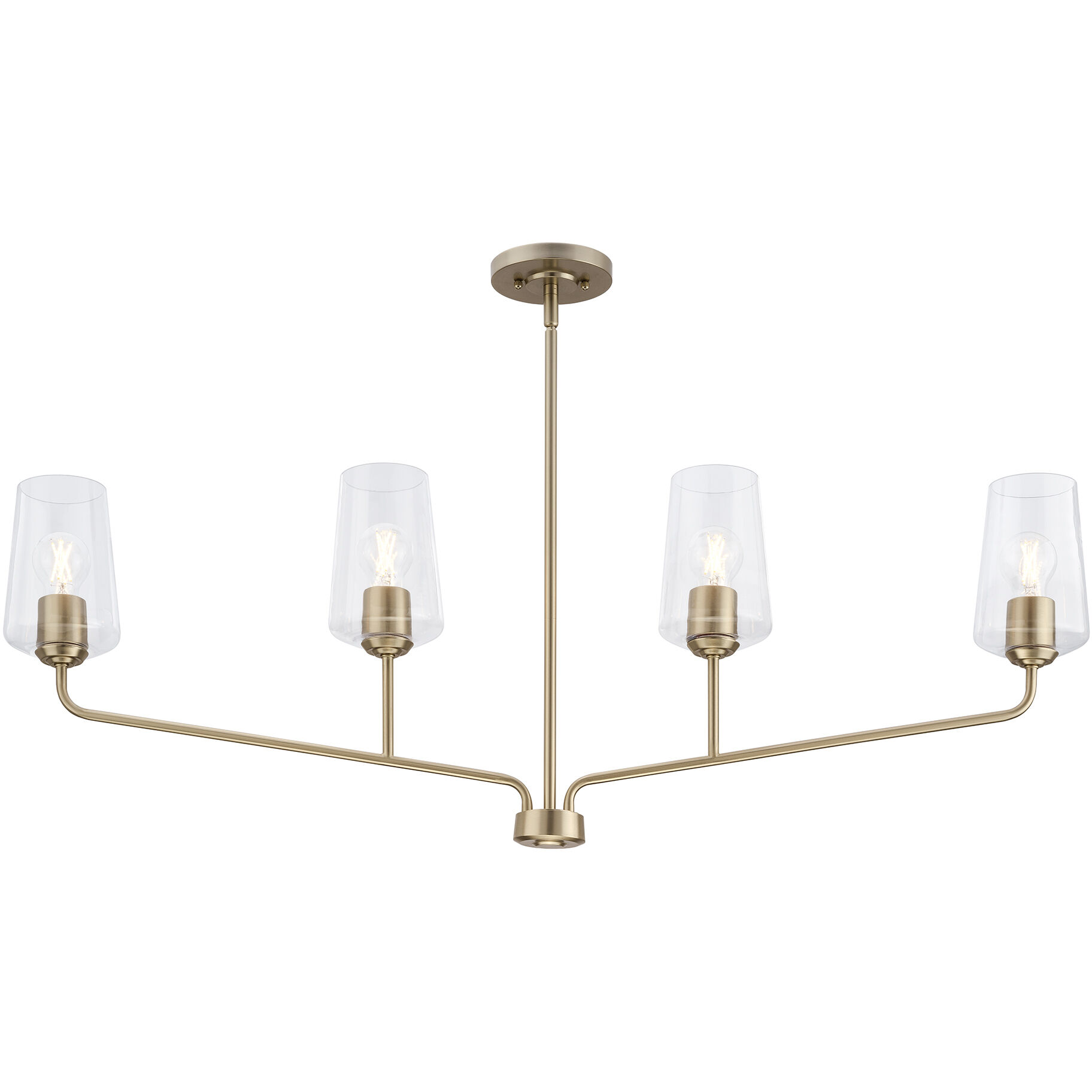 Celino Linear Chandelier Ceiling Light in Champagne Bronze