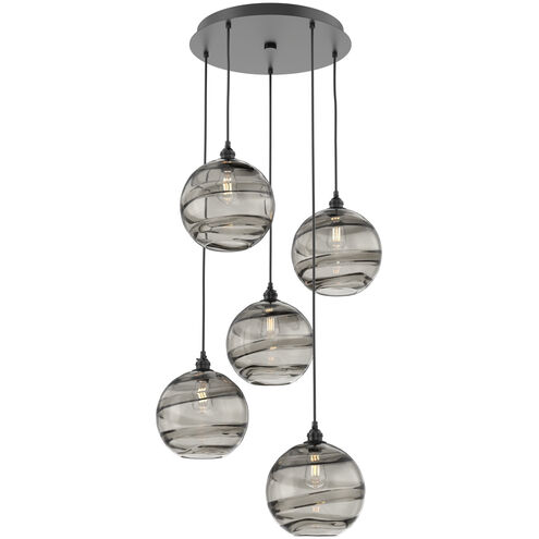 Terra 5 Light Matte Black Chandelier Ceiling Light, Round Multi-Port