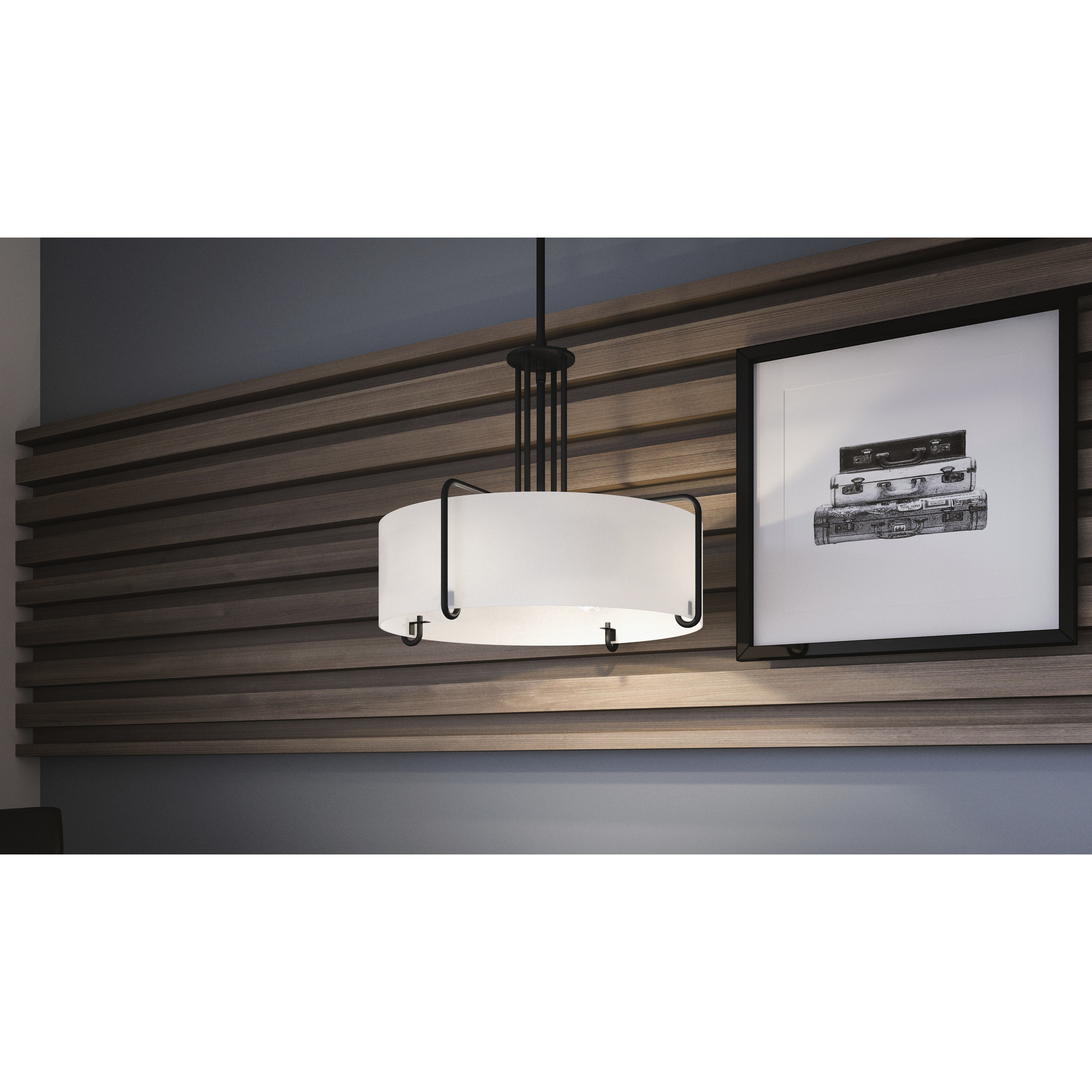 Hanley 4 Light 20 inch Matte Black Pendant Ceiling Light