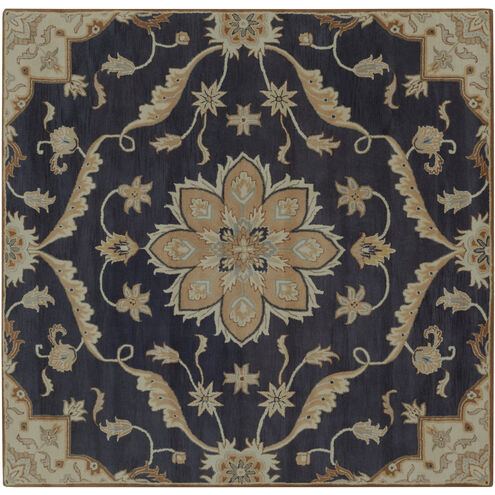 Caesar 96 X 96 inch Ink Blue/Ivory/Medium Gray/Sage/Tan/Denim Handmade Rug in 8 Ft Square, Square