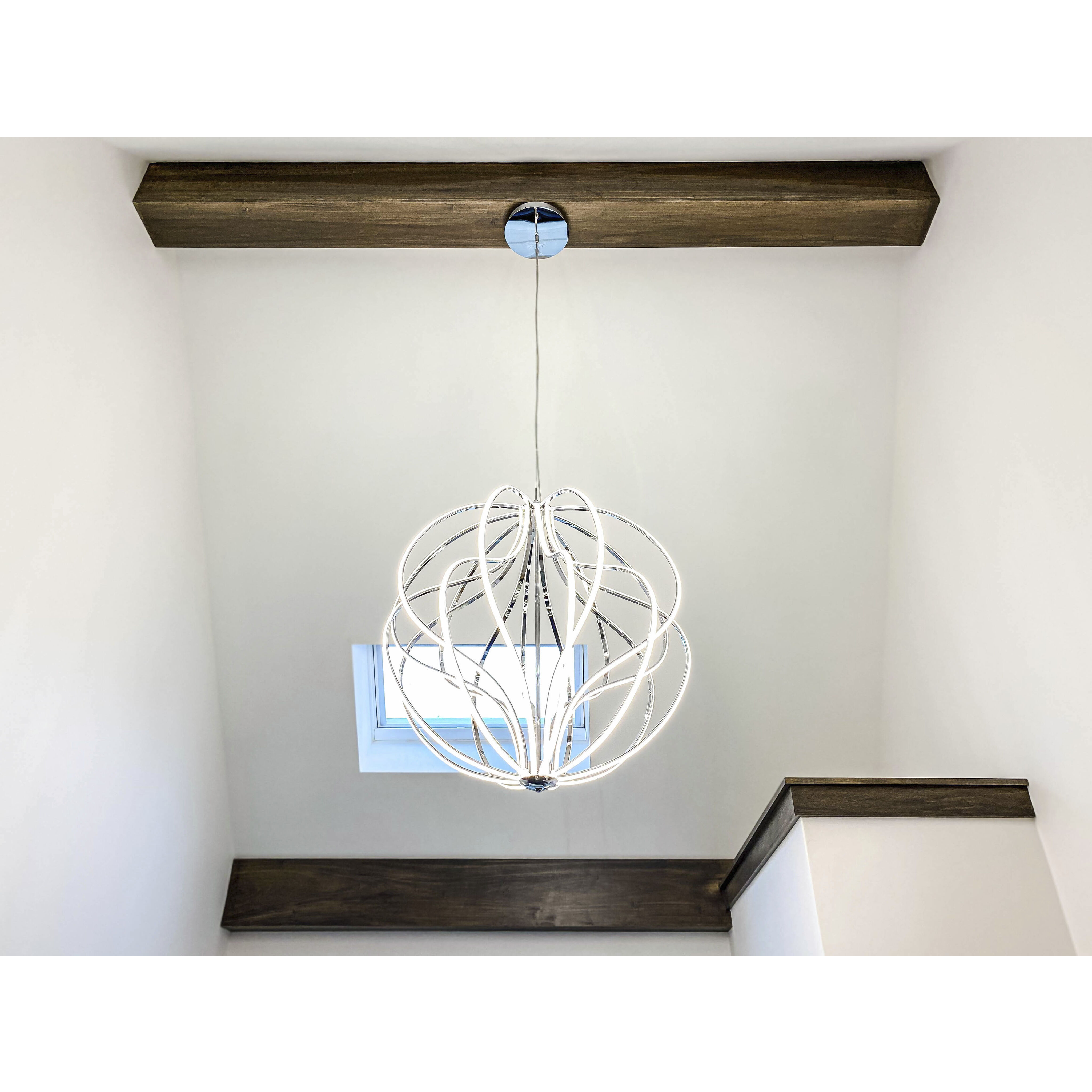 Aura LED 31 inch Polished Chrome Single Pendant Ceiling Light