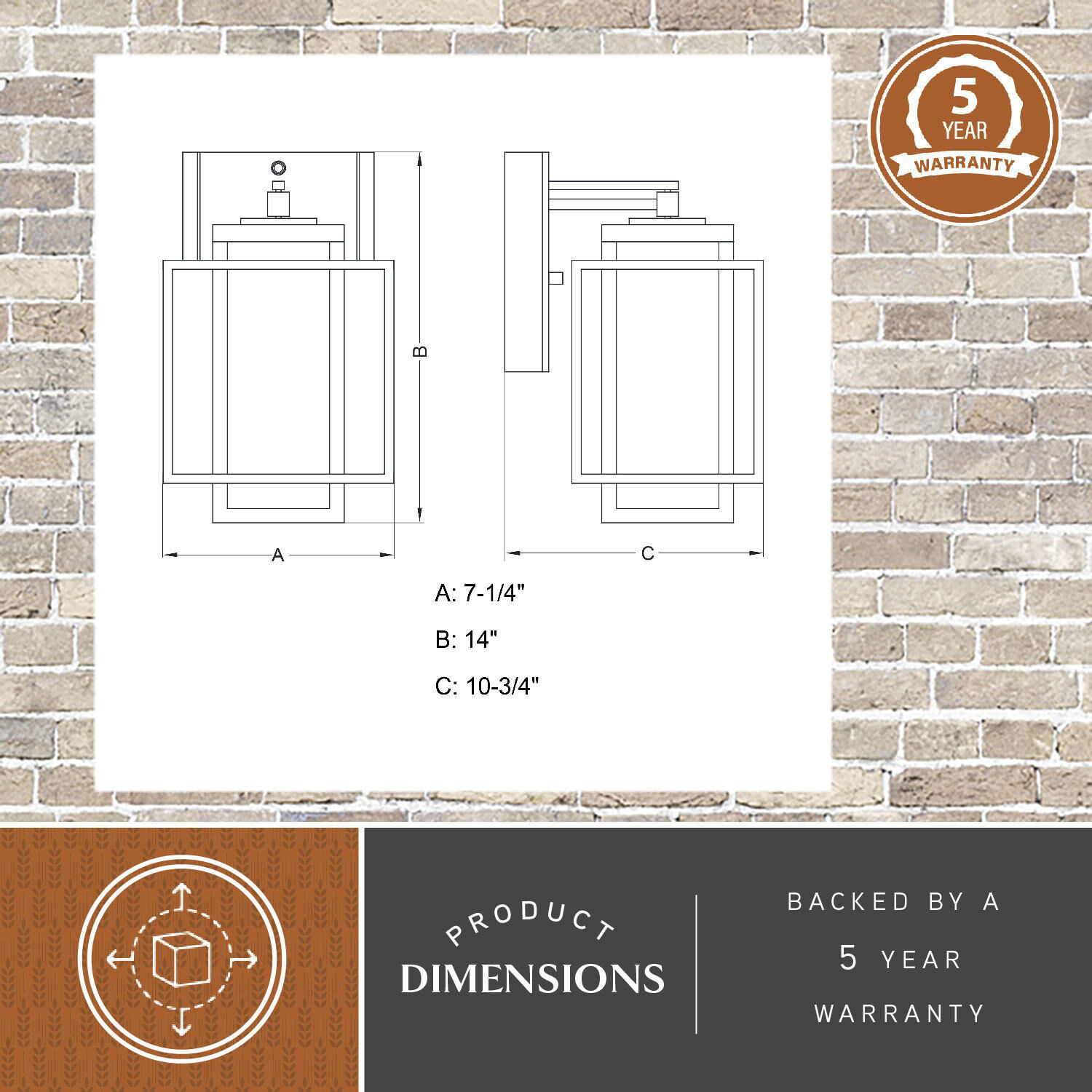 Hyde Park LED 14 inch Espresso Bronze Outdoor Wall