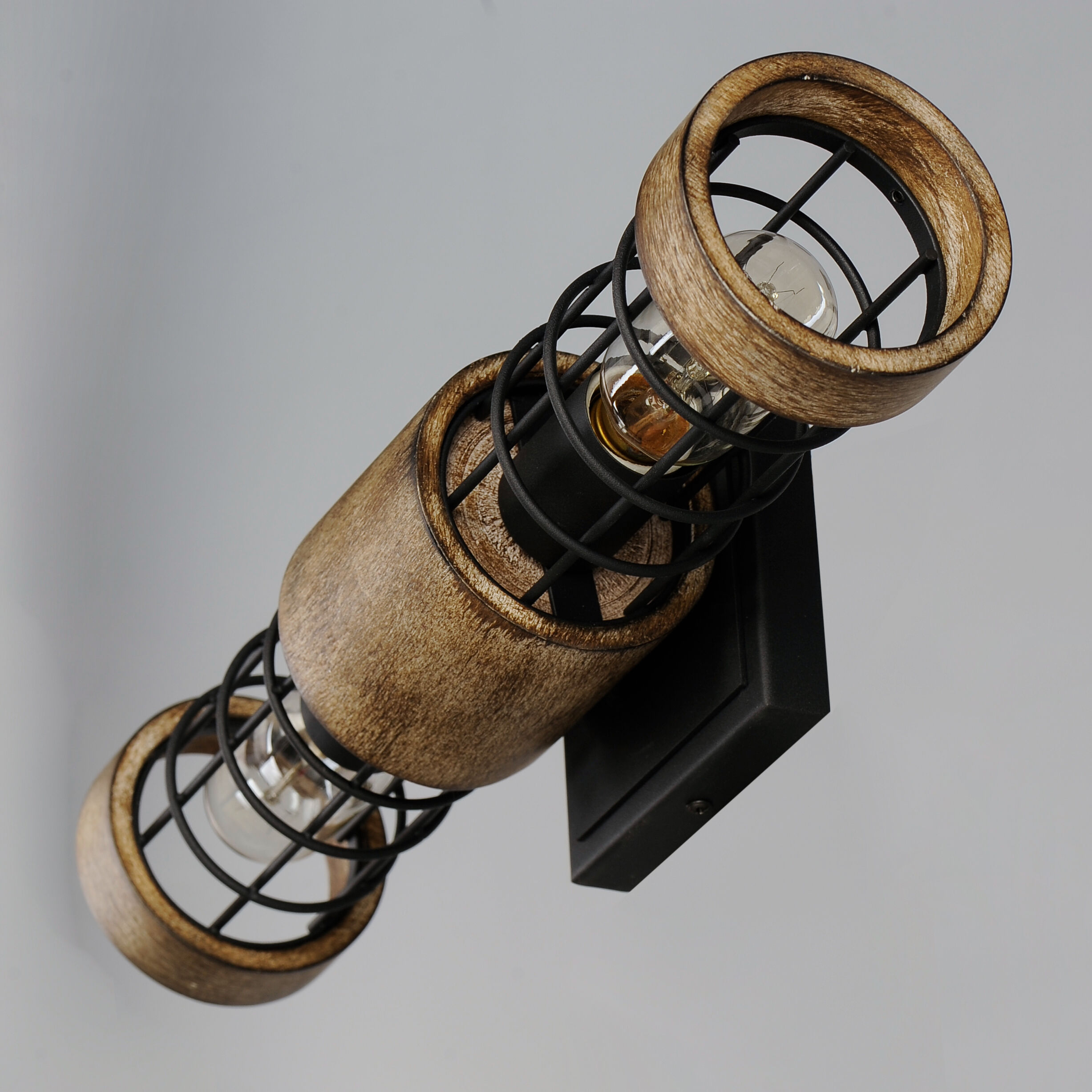 Homestead 2 Light Driftwood/Black Wall Sconce Wall Light