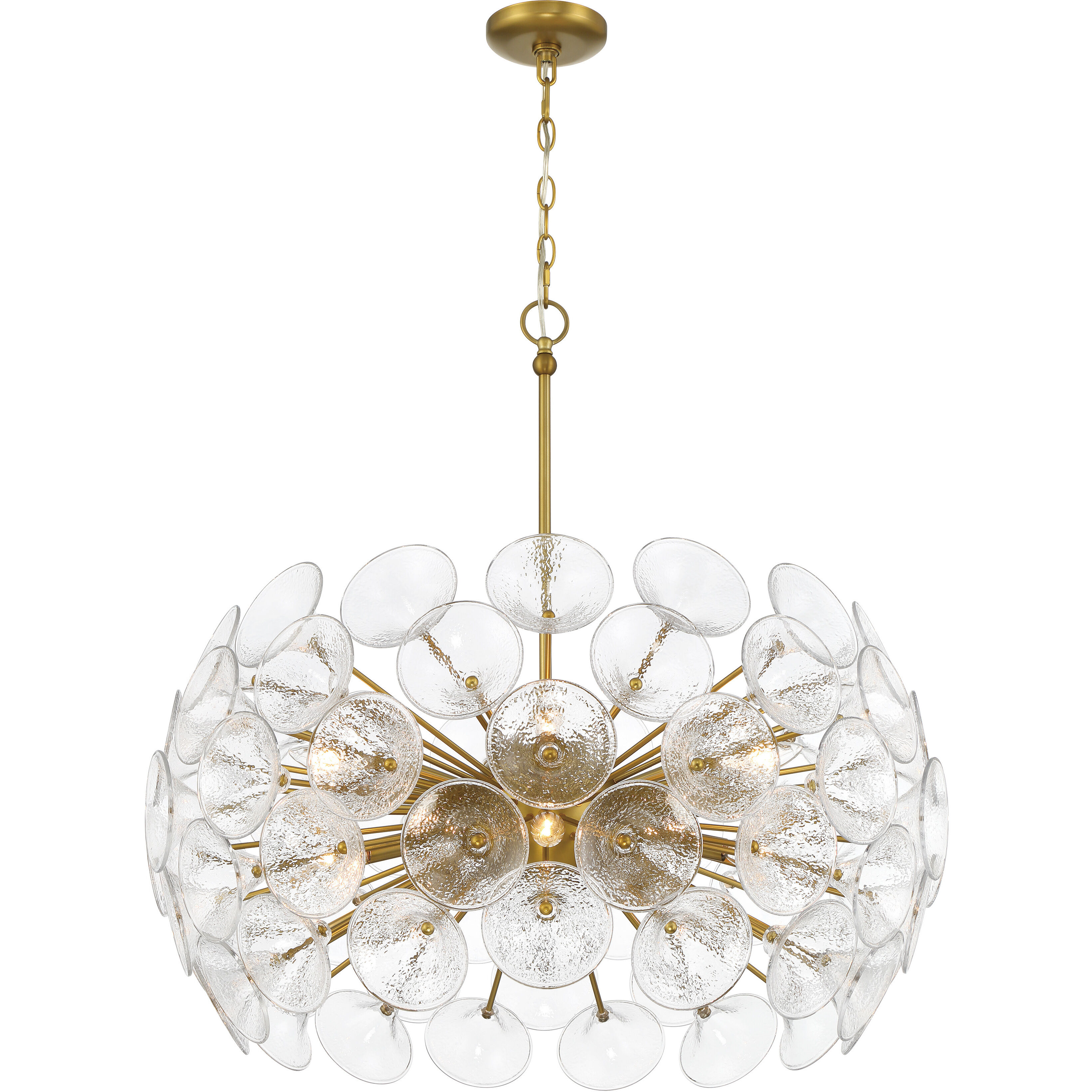 Winter 10 Light 30 inch Soft Brass Pendant Ceiling Light