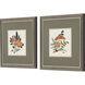 Florals Orange and Green and Blue and Brown Framed Art