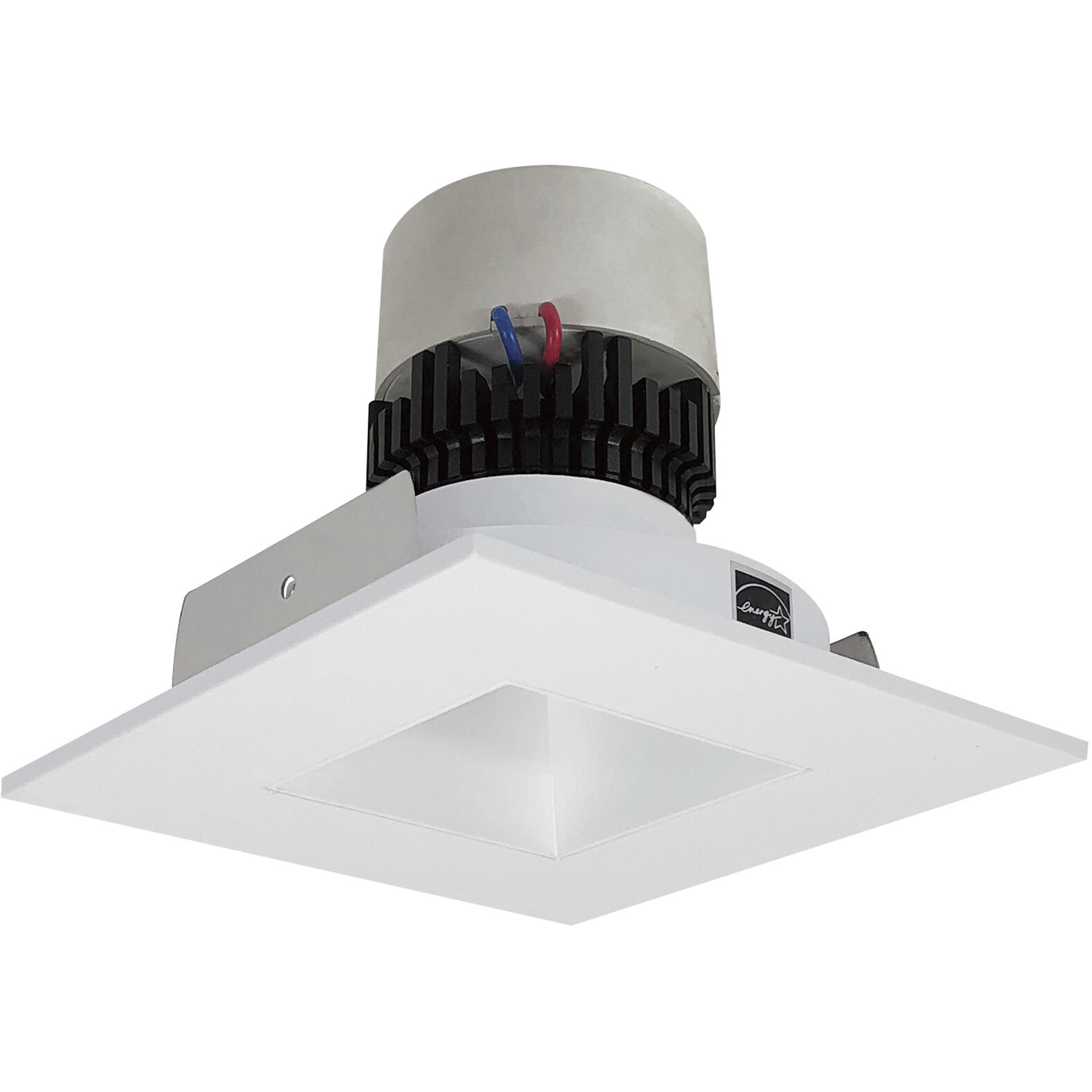 Pearl Matte Powder White Reflector Non-Adjustable Trim, Retrofit Square/Square