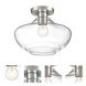 Emma 1 Light 12 inch Polished Nickel Semi-Flush Ceiling Light