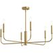 Reines 6 Light 32 inch Brushed Gold Chandelier Ceiling Light