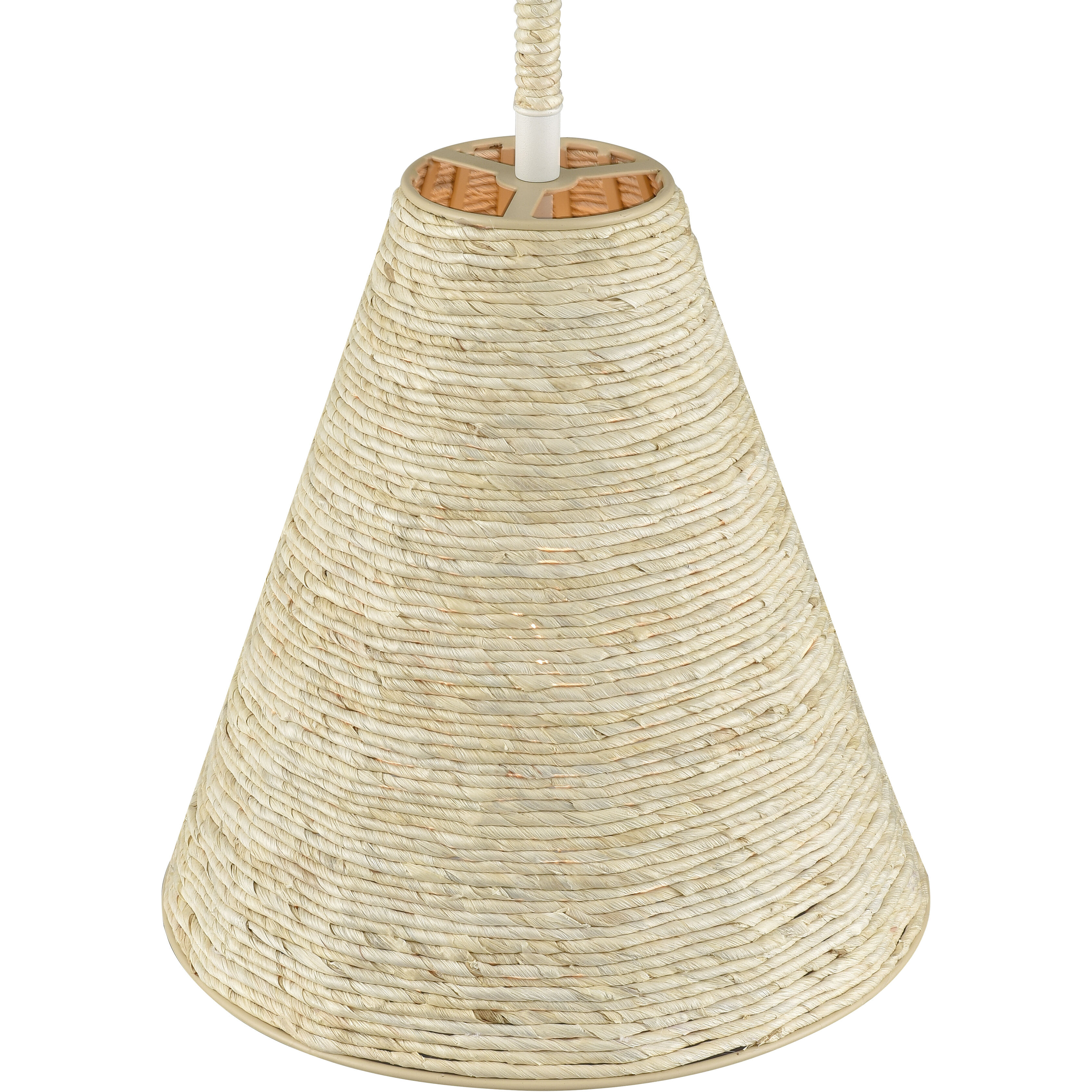 Abaca 1 Light 12 inch Textured White Pendant Ceiling Light
