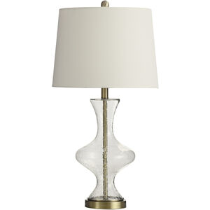 Signature 29 inch 150 watt Clear and Brass Table Lamp Portable Light
