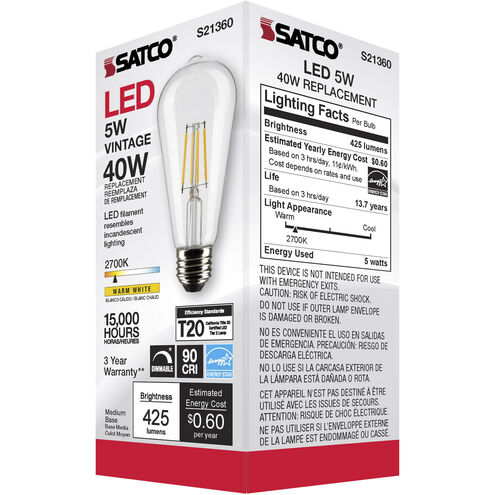 Lumos LED Medium Medium 5.00 watt 2700K LED Filament