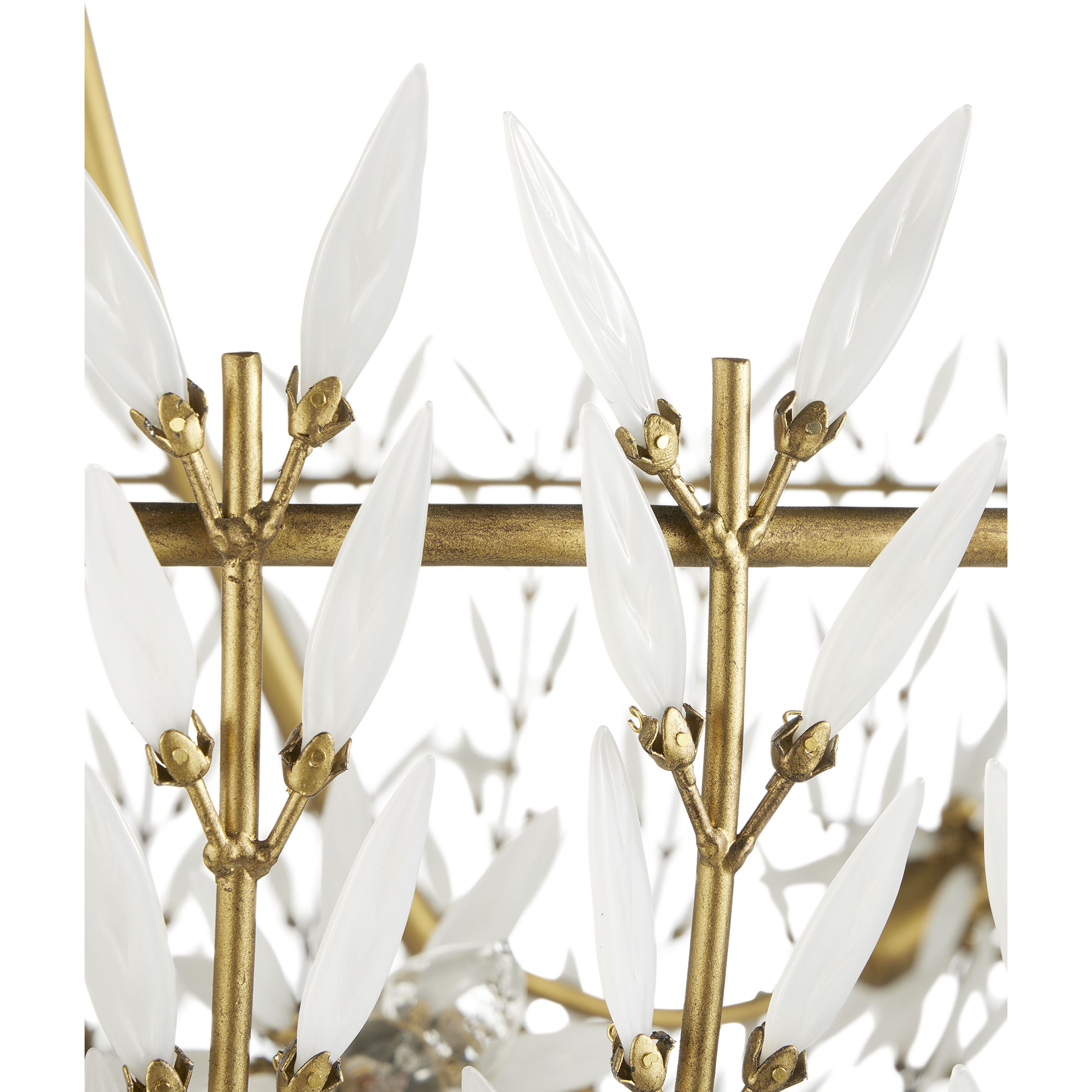 Magnum Opus 12 Light 56 inch Brass and White Chandelier Ceiling Light, Large