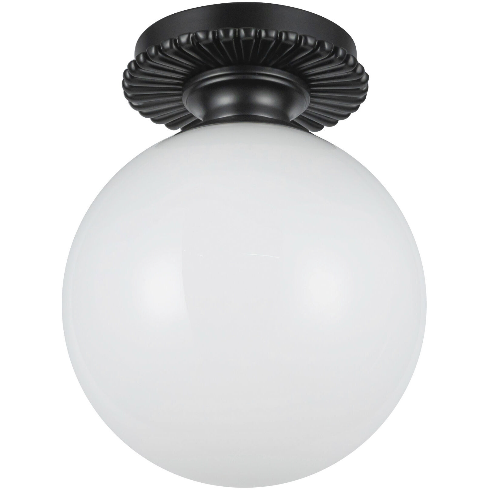 Alora Mood Otis 1 Light 7.88 inch Matte Black/Glossy Opal Glass Semi-Flush Mount Ceiling Light