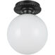 Alora Mood Otis 1 Light 7.88 inch Matte Black/Glossy Opal Glass Semi-Flush Mount Ceiling Light