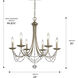 Mirabella 25 inch 60.00 watt Golden Aura Chandelier Ceiling Light in No Shade