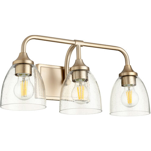 Enclave 3 Light 19 inch Aged Brass Vanity Light Wall Light in Clear Seeded