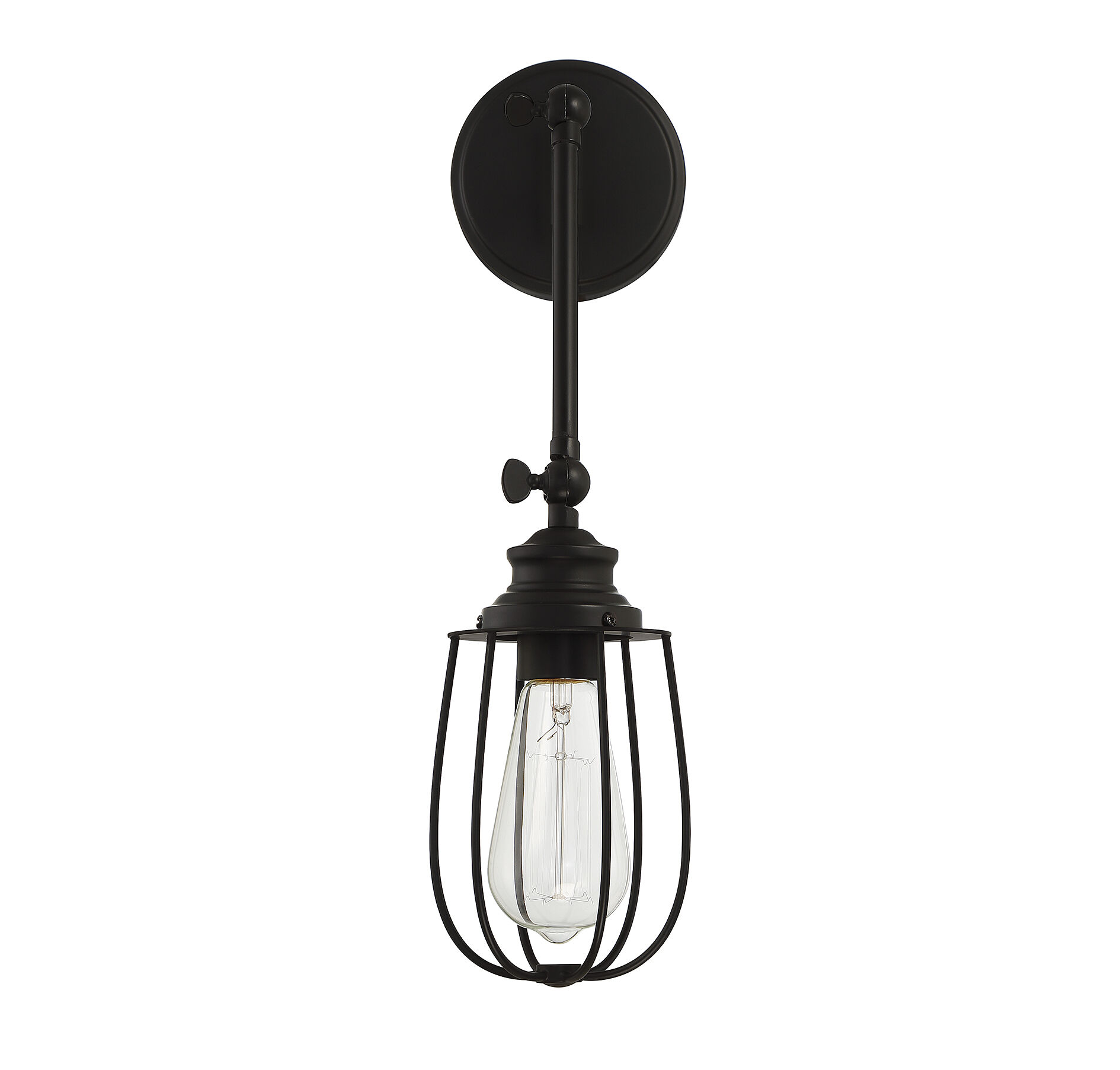 Industrial 5 inch 60 watt Matte Black Adjustable Wall Sconce Wall Light