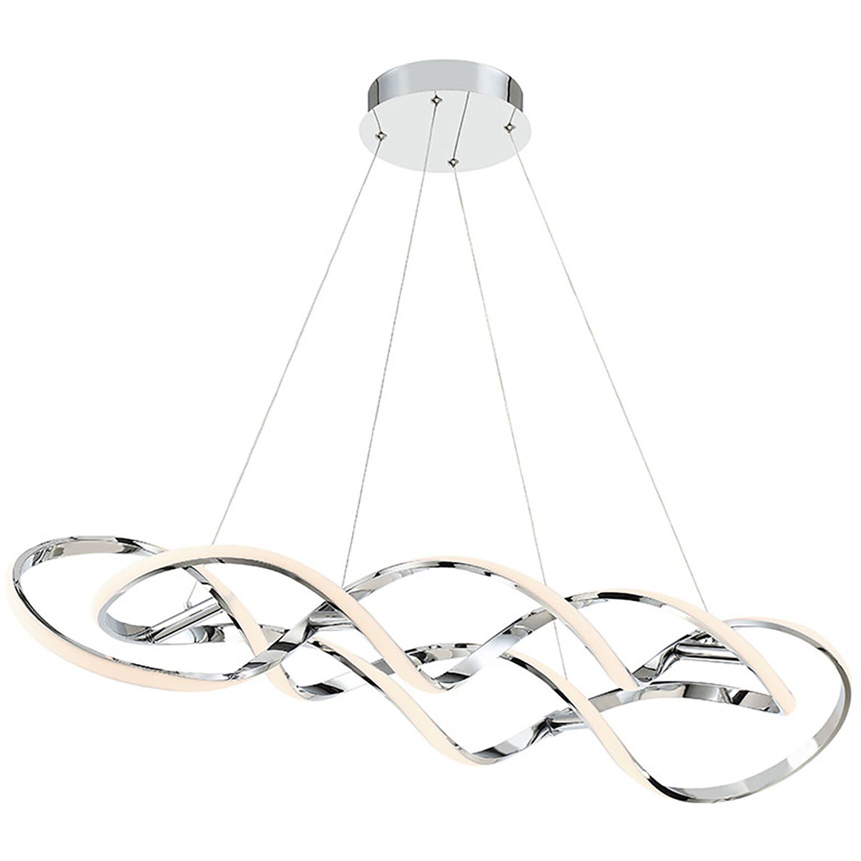 Interlace Linear Pendant Ceiling Light in Chrome, dweLED