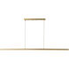 Vega LED 56 inch Brushed Gold Linear Pendant Ceiling Light