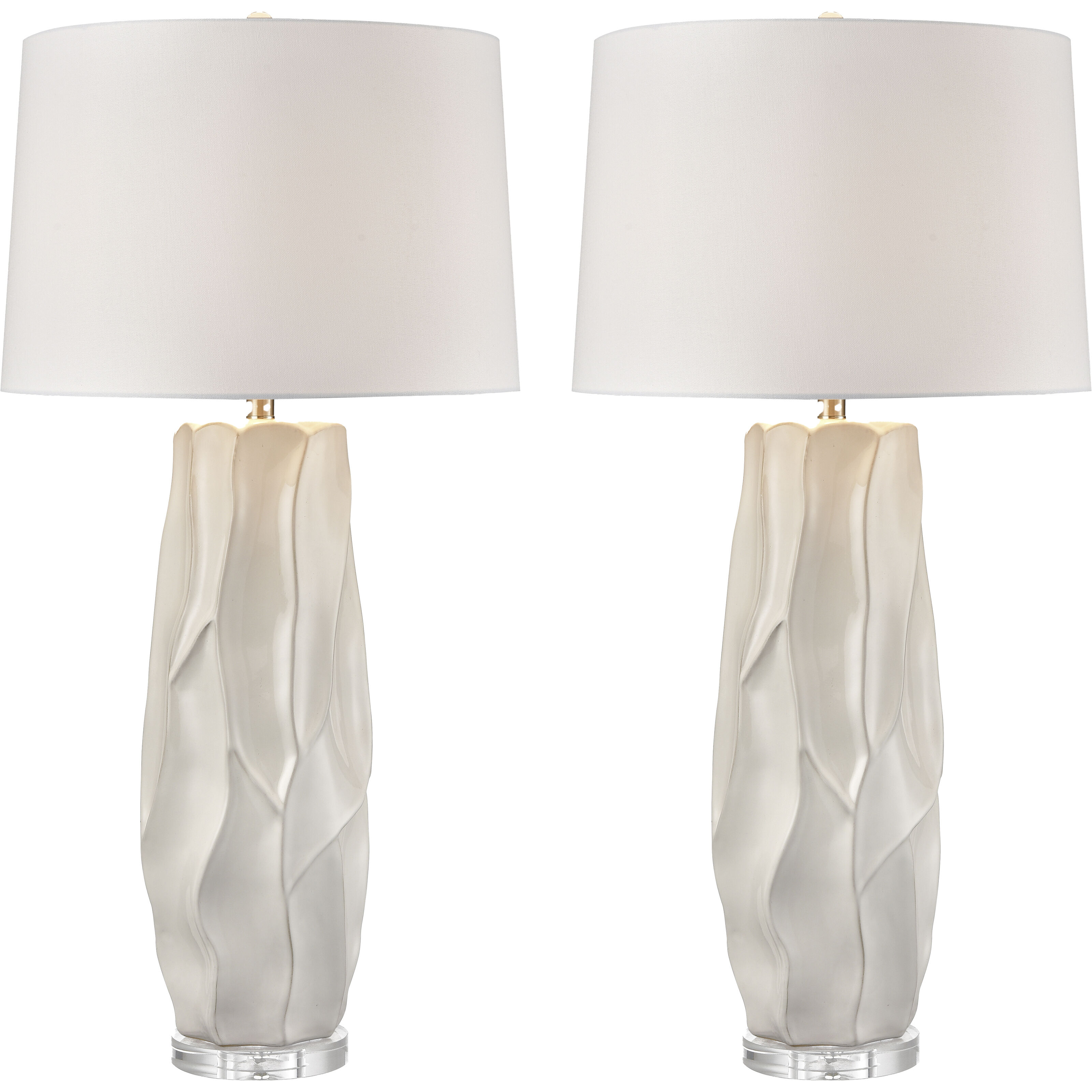 Parker 37.5 inch 150 watt Gloss White Table Lamp Portable Light