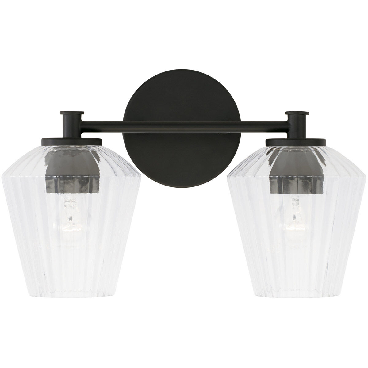 Beau 2 Light 15 inch Matte Black Vanity Light Wall Light