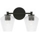 Beau 2 Light 15 inch Matte Black Vanity Light Wall Light