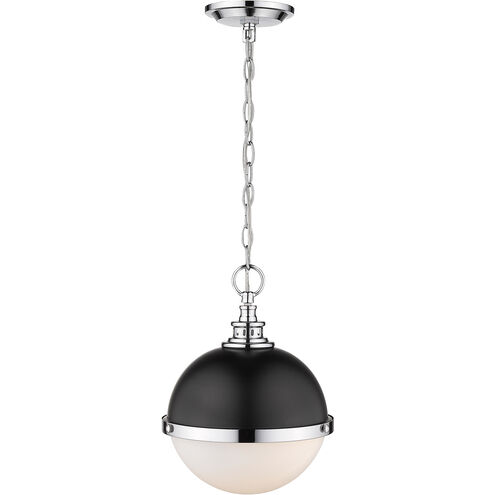 Peyton 2 Light 11.5 inch Matte Black and Chrome Pendant Ceiling Light