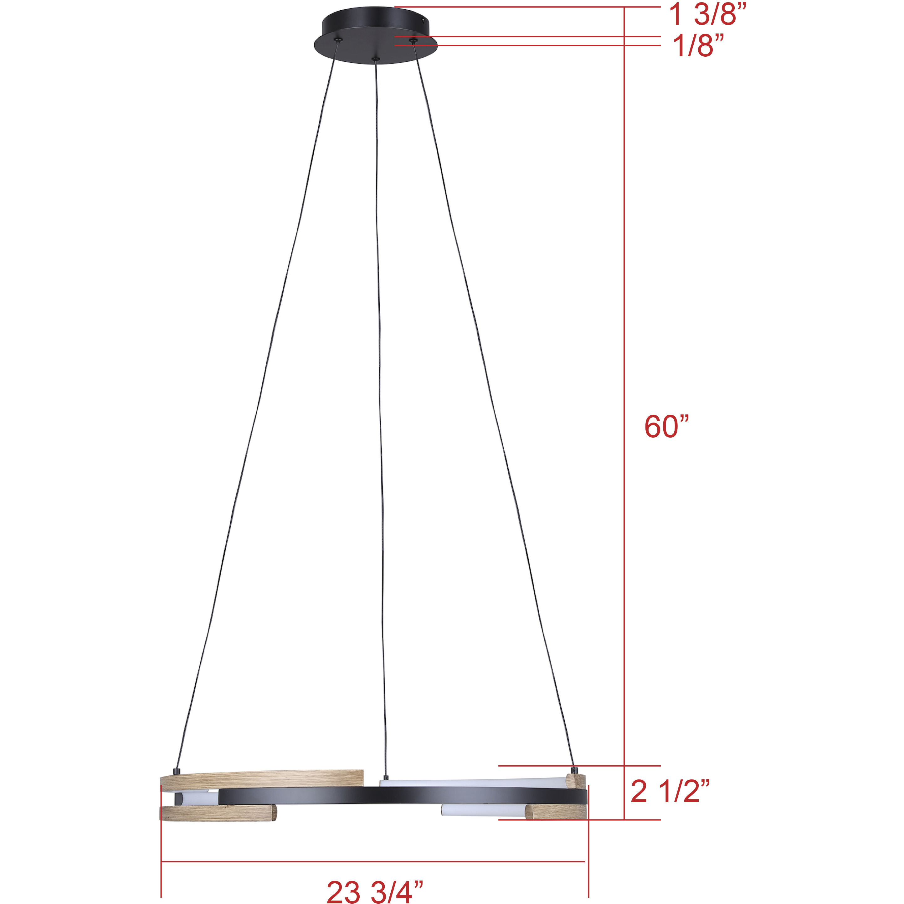 Azria LED 23.75 inch Matte Black Chandelier Ceiling Light