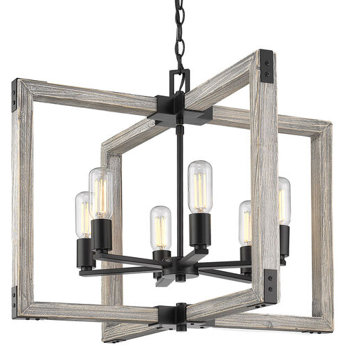 Lowell 6 Light 27 inch Matte Black Chandelier Ceiling Light