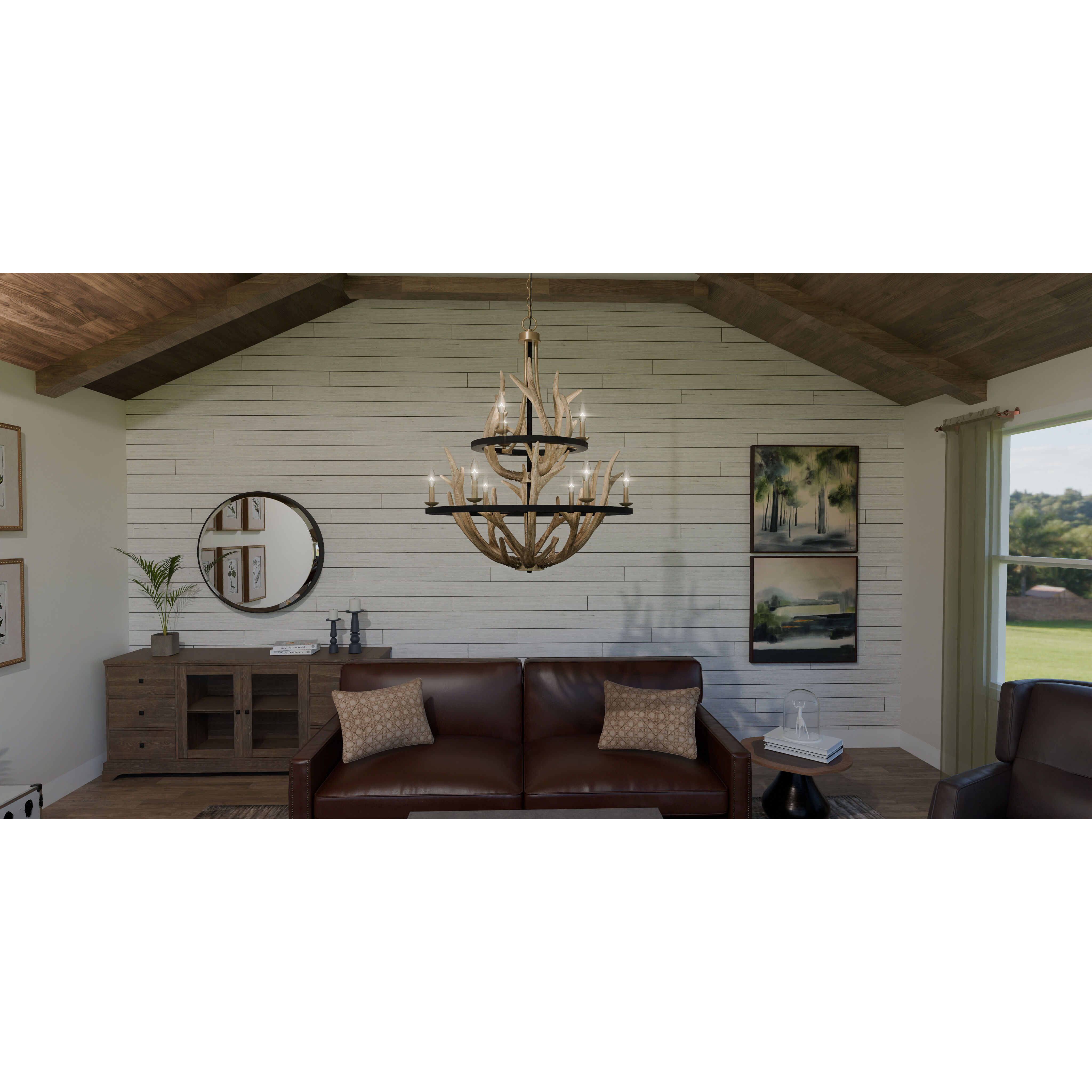 Journey 9 Light 32 inch Earth Black Chandelier Ceiling Light