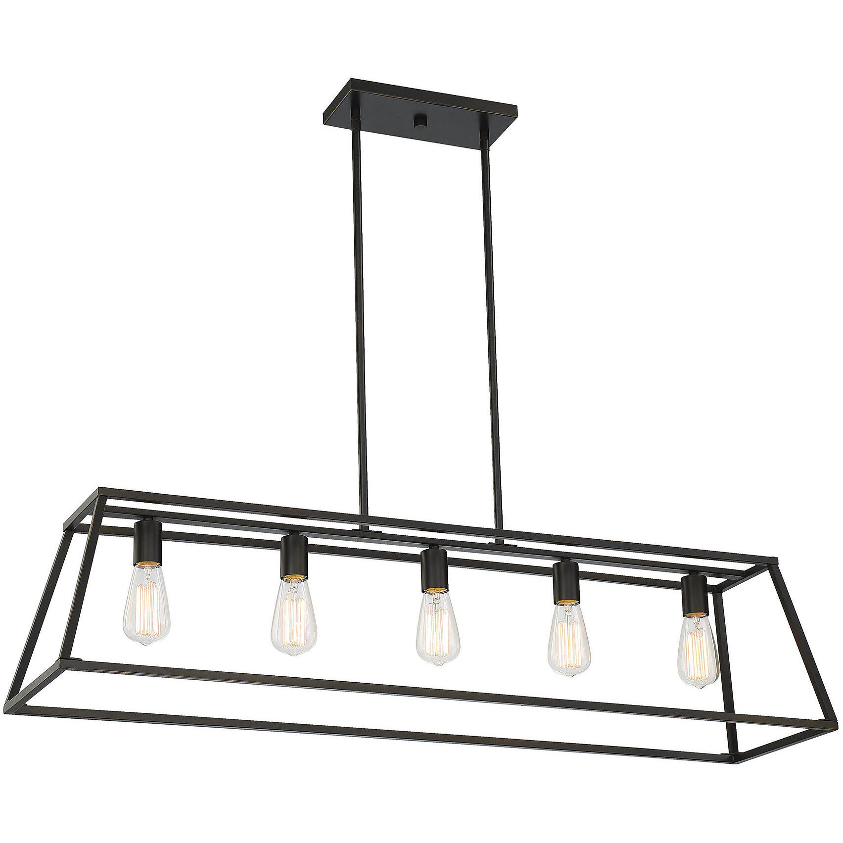 Denton 5 Light 45 inch Classic Bronze Linear Chandelier Ceiling Light, Essentials